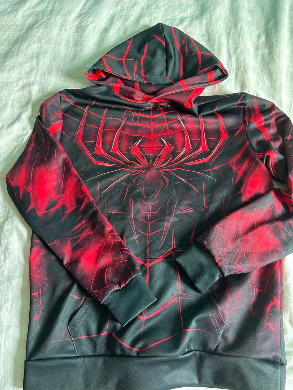 Amazon Black and Red Spiderweb Graphic Hoodie